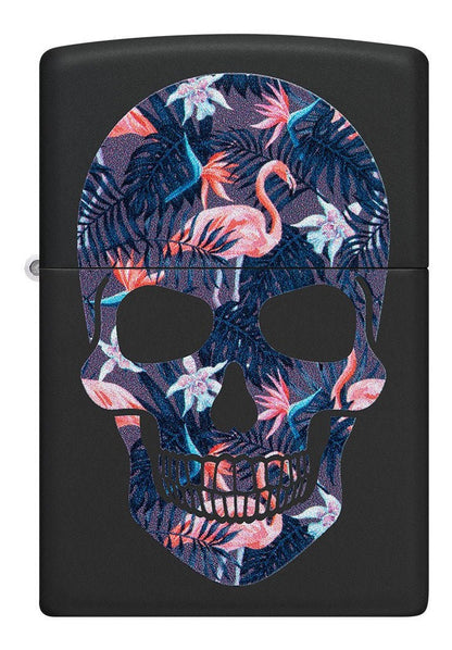 Encendedor Zippo Negro Flamingo Calavera Cod - 49771