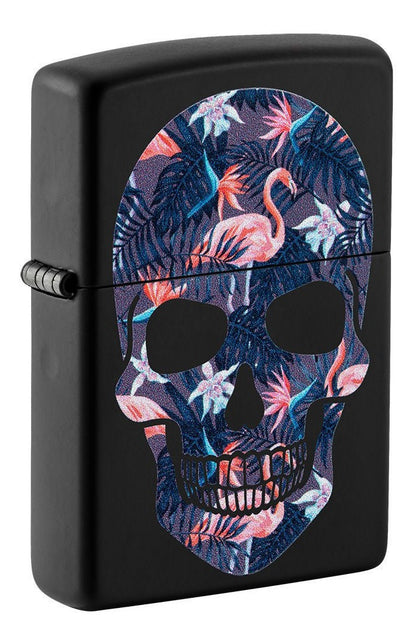 Encendedor Zippo Negro Flamingo Calavera Cod - 49771