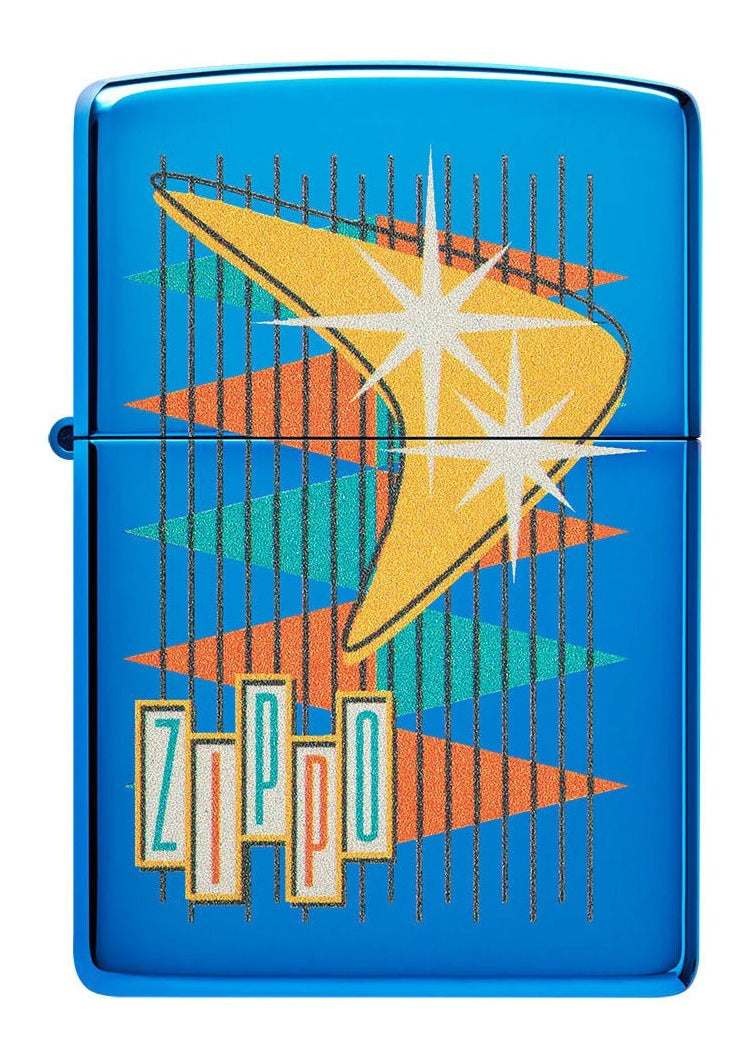 Encendedor Zippo Azul Metalizado Retro Cod - 49768