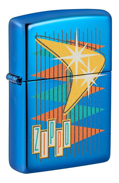 Encendedor Zippo Azul Metalizado Retro Cod - 49768