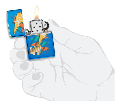 Encendedor Zippo Azul Metalizado Retro Cod - 49768