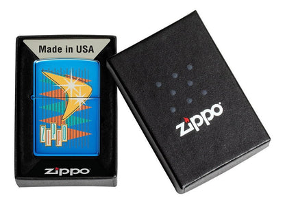 Encendedor Zippo Azul Metalizado Retro Cod - 49768