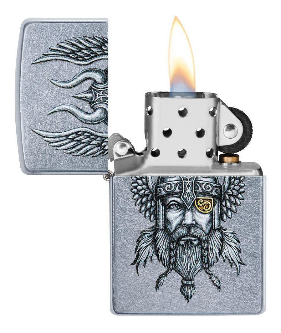 Encendedor Zippo Cromo Guerrero Vikingo Cod 29871