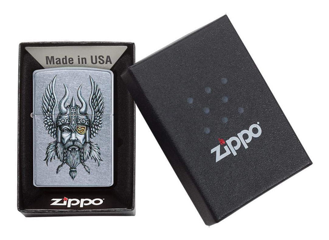 Encendedor Zippo Cromo Guerrero Vikingo Cod 29871