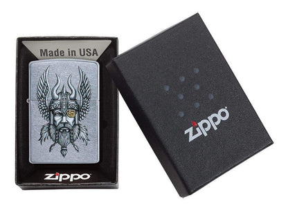 Encendedor Zippo Cromo Guerrero Vikingo Cod 29871