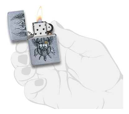 Encendedor Zippo Cromo Guerrero Vikingo Cod 29871