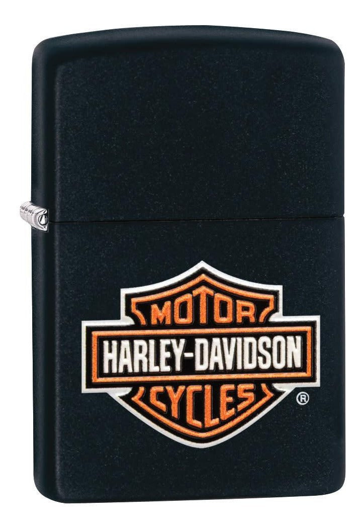 Encendedor Zippo Negro Harley Davidson Logo Relieve Cod - 49196