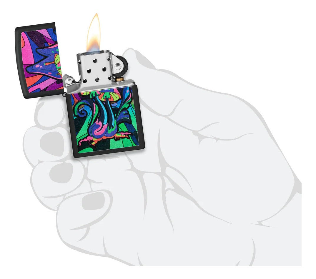 Encendedor Zippo Negro Mate Hongo Counter Cod - 48386