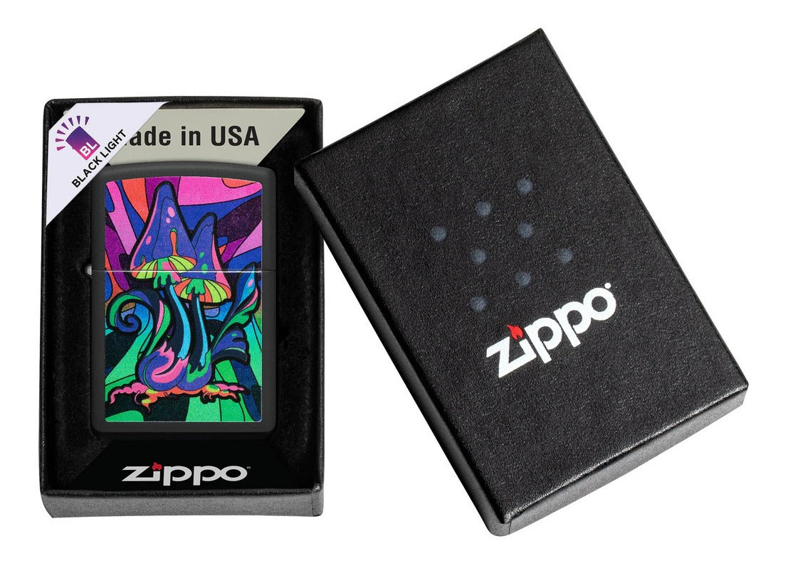 Encendedor Zippo Negro Mate Hongo Counter Cod - 48386