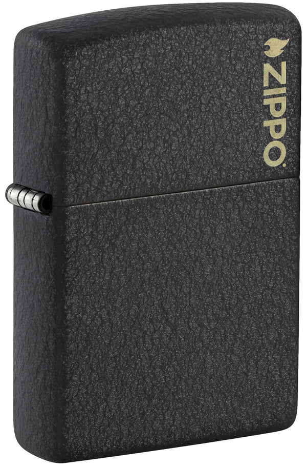 Encendedor Zippo Negro Craquelado Logo Cod 236ZL