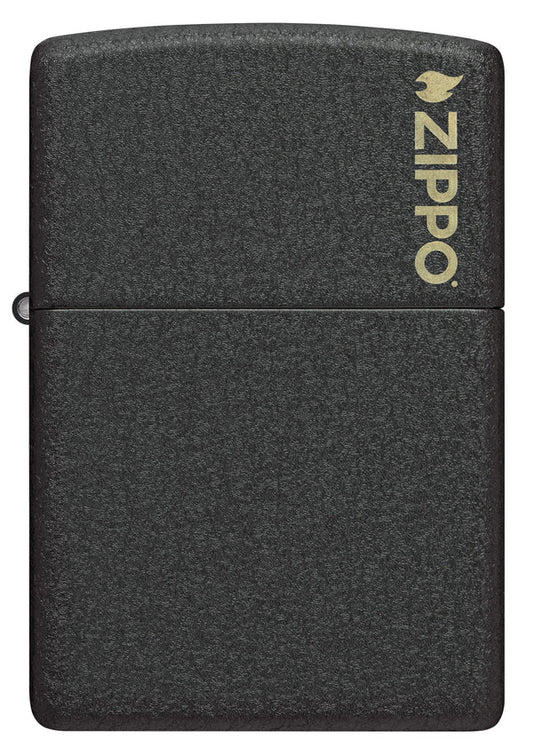 Encendedor Zippo Negro Craquelado Logo Cod 236ZL
