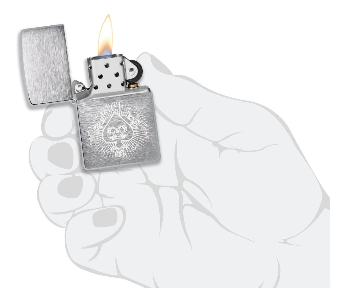 Encendedor Zippo Cromo As De Picas Cod - 48500