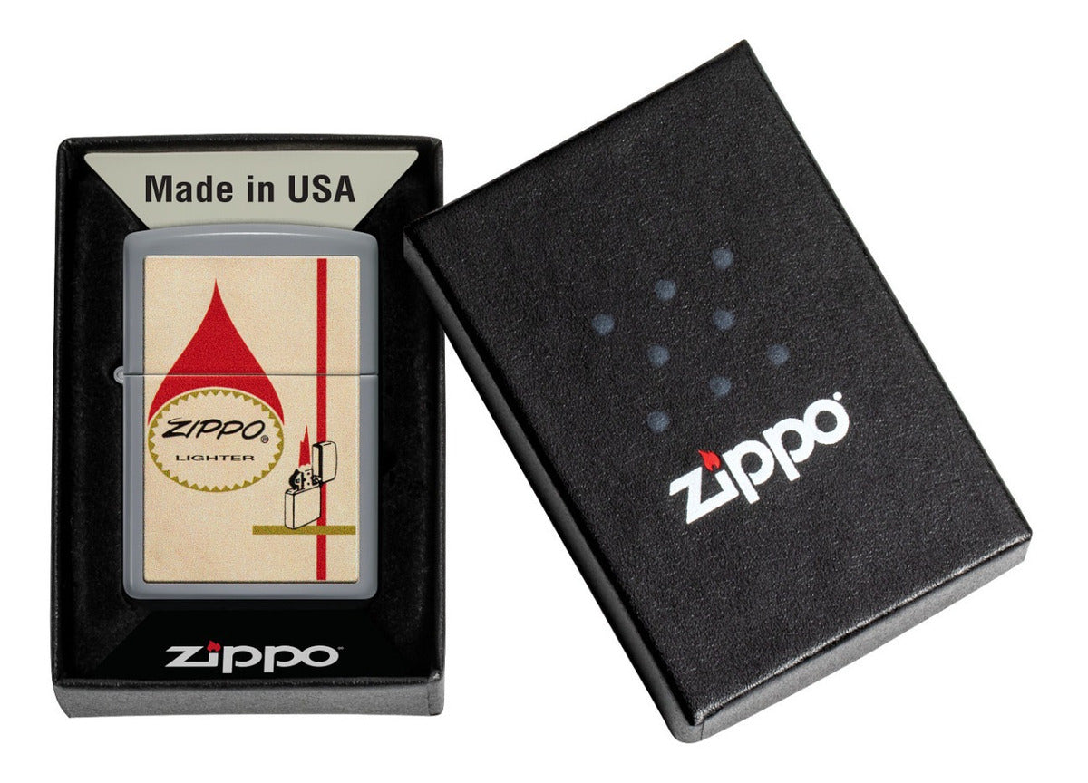 Encendedor Zippo Gris Vintage Cod - 48496