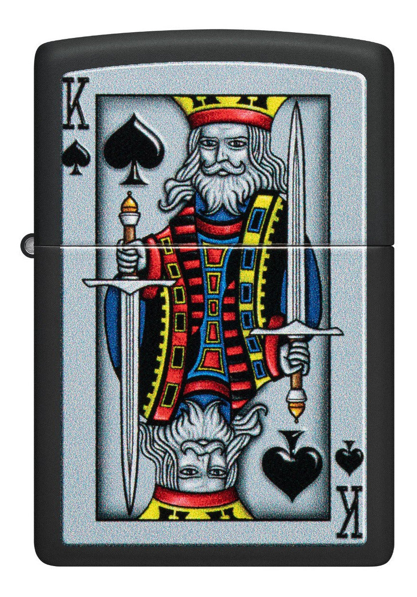 Encendedor Zippo Negro Rey De Picas Cod - 48488