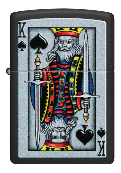 Encendedor Zippo Negro Rey De Picas Cod - 48488