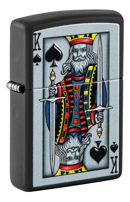 Encendedor Zippo Negro Rey De Picas Cod - 48488