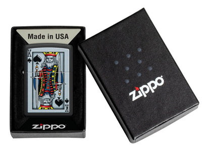 Encendedor Zippo Negro Rey De Picas Cod - 48488