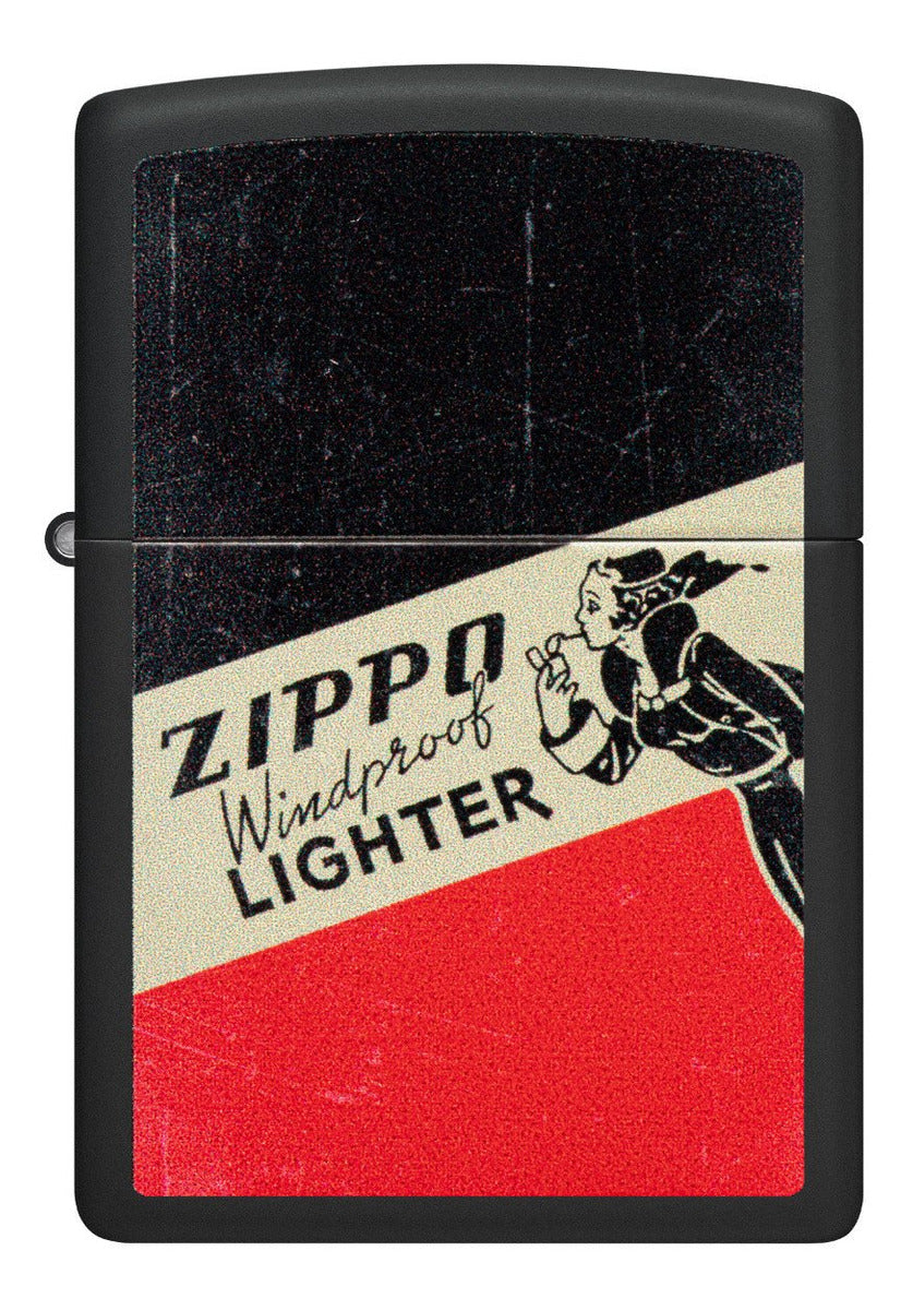 Encendedor Zippo Negro Mate Vintage Cod - 48499