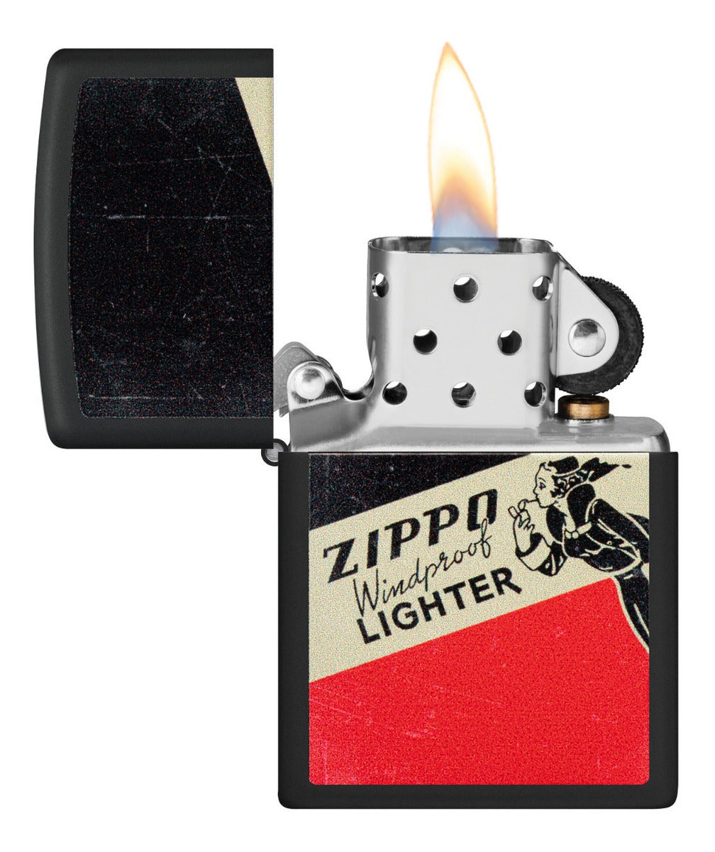 Encendedor Zippo Negro Mate Vintage Cod - 48499