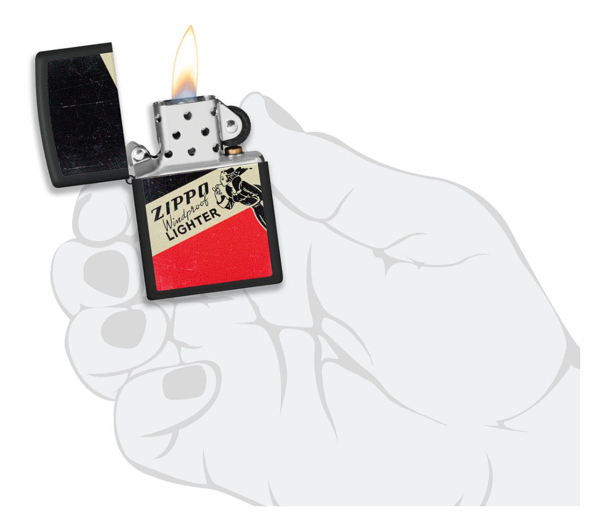 Encendedor Zippo Negro Mate Vintage Cod - 48499