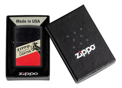 Encendedor Zippo Negro Mate Vintage Cod - 48499