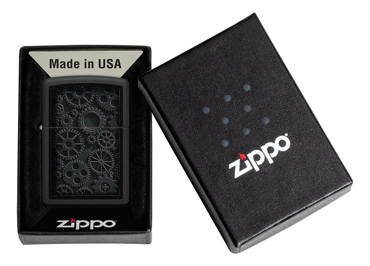 Encendedor Zippo Negro Mate Piñones Cod 48999