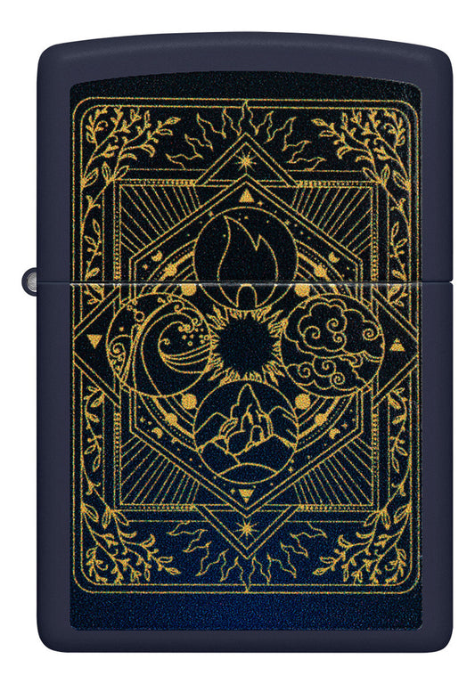 Encendedor Zippo Azul Mate 4 Elementos Cod 48958