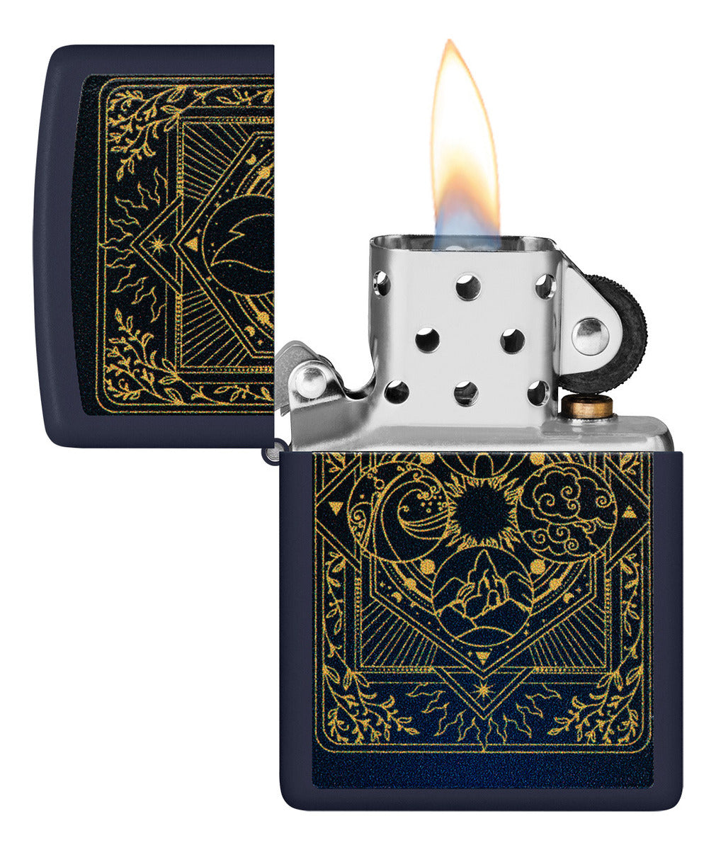 Encendedor Zippo Azul Mate 4 Elementos Cod 48958