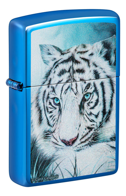Encendedor Zippo Azul Metalizado Tigre Cod 48951