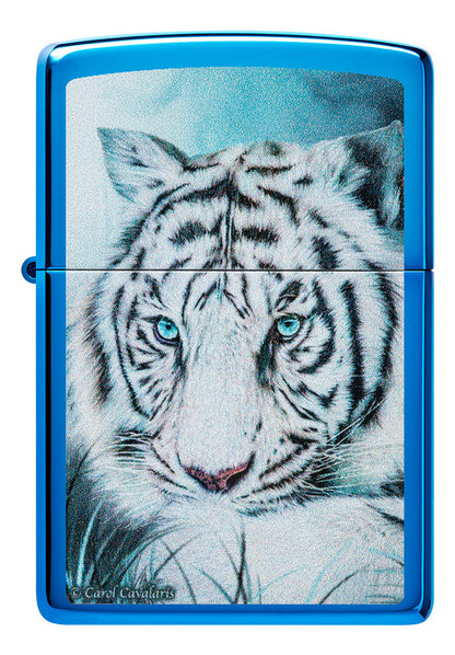 Encendedor Zippo Azul Metalizado Tigre Cod 48951