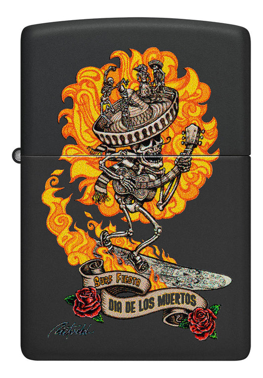 Encendedor Zippo Negro Mate Muertos Cod 48954