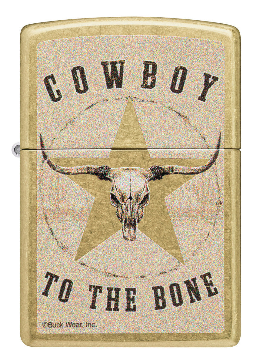 Encendedor Zippo Dorado Calavera-Toro Cod 48937