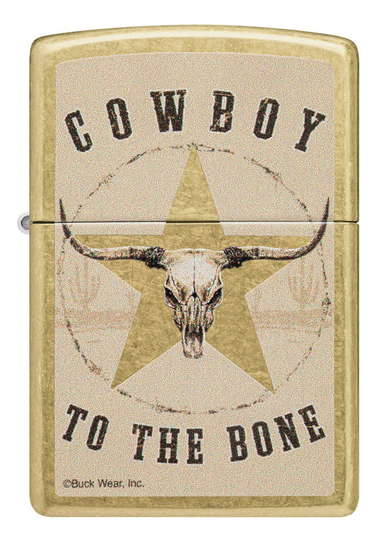 Encendedor Zippo Dorado Calavera-Toro Cod 48937
