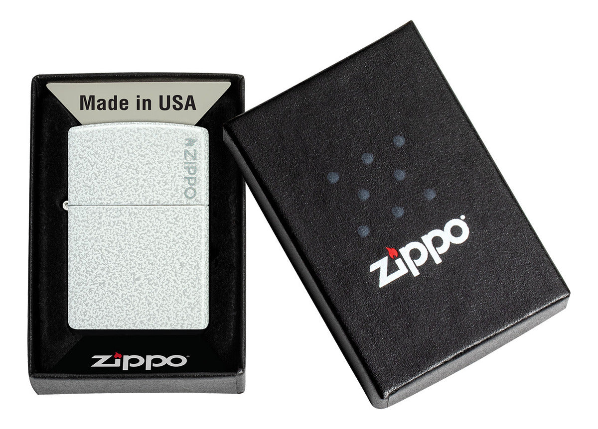 Encendedor Zippo Gris Glacial Logo Cod 46020ZL