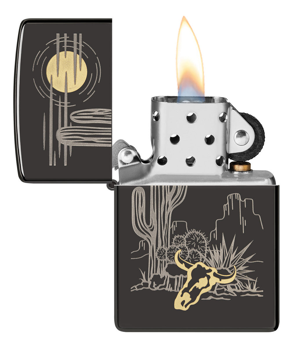 Encendedor Zippo Negro Espejo Oeste Cod 48968