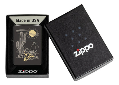 Encendedor Zippo Negro Espejo Oeste Cod 48968
