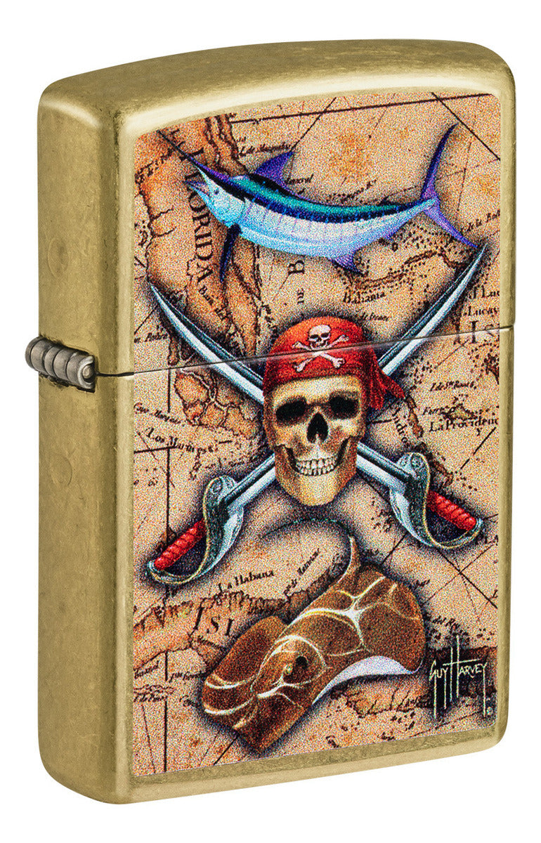 Encendedor Zippo Dorado Pirata Peces Cod 48966