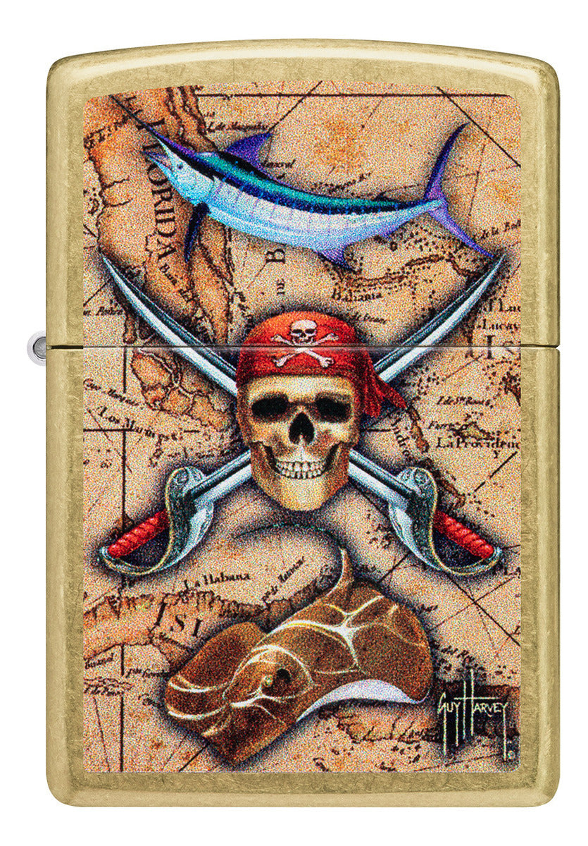 Encendedor Zippo Dorado Pirata Peces Cod 48966