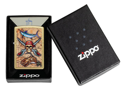 Encendedor Zippo Dorado Pirata Peces Cod 48966