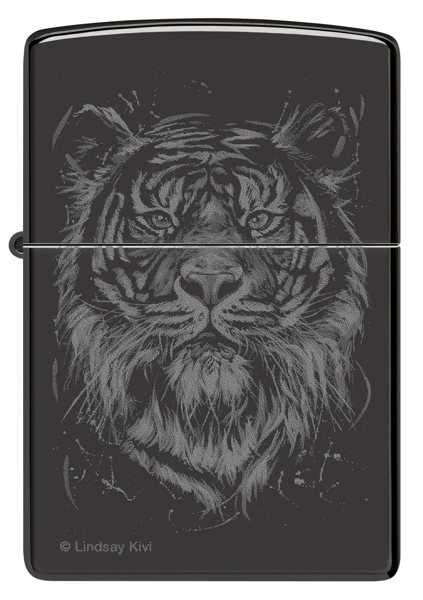 Encendedor Zippo Negro Espejo Tigre Cod 48935