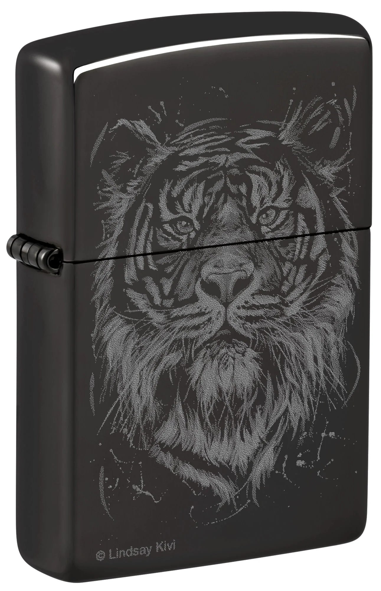 Encendedor Zippo Negro Espejo Tigre Cod 48935