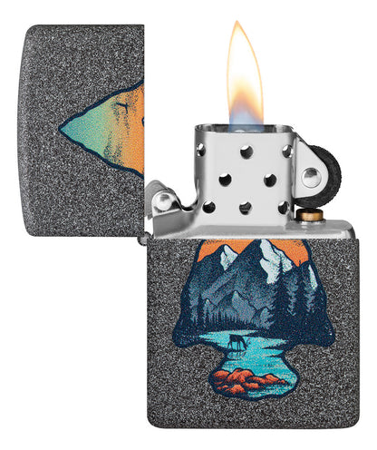 Encendedor Zippo Gris Piedra Montaña Cod 46007