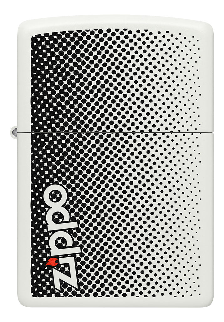 Encendedor Zippo Blanco Mate Logo Puntos Cod 29689