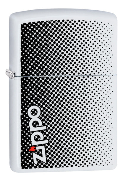 Encendedor Zippo Blanco Mate Logo Puntos Cod 29689