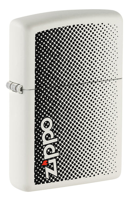 Encendedor Zippo Blanco Mate Logo Puntos Cod 29689