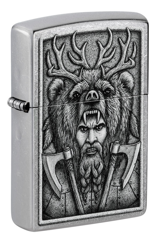 Encendedor Zippo Cromado Guerrero Bárbaro Cod 48731