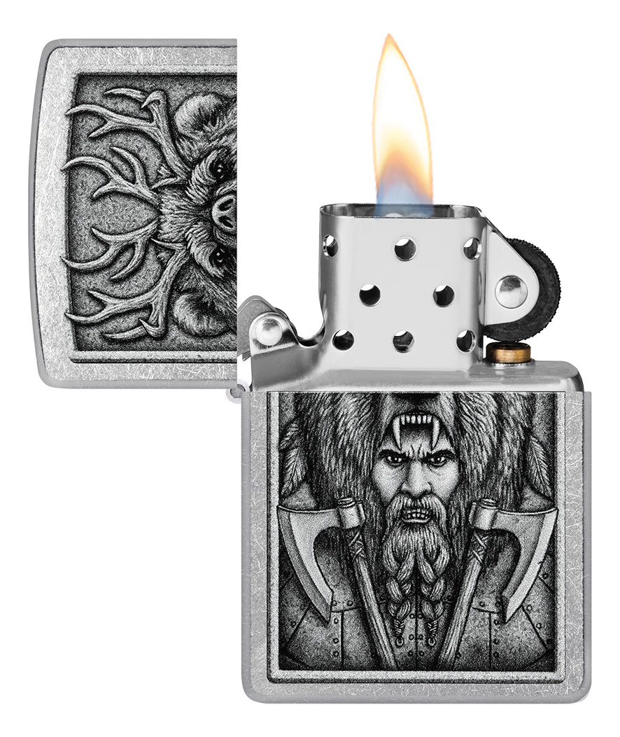Encendedor Zippo Cromado Guerrero Bárbaro Cod 48731