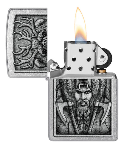 Encendedor Zippo Cromado Guerrero Bárbaro Cod 48731