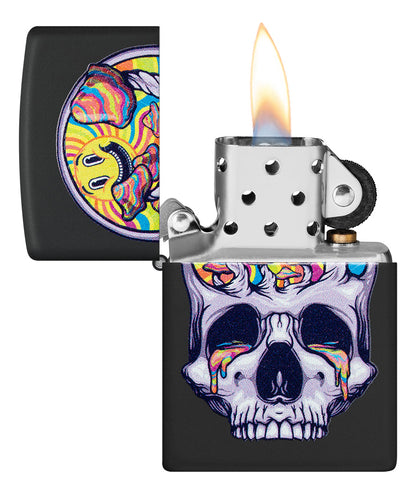 Encendedor Zippo Negro Mate Calavera Cod 48737