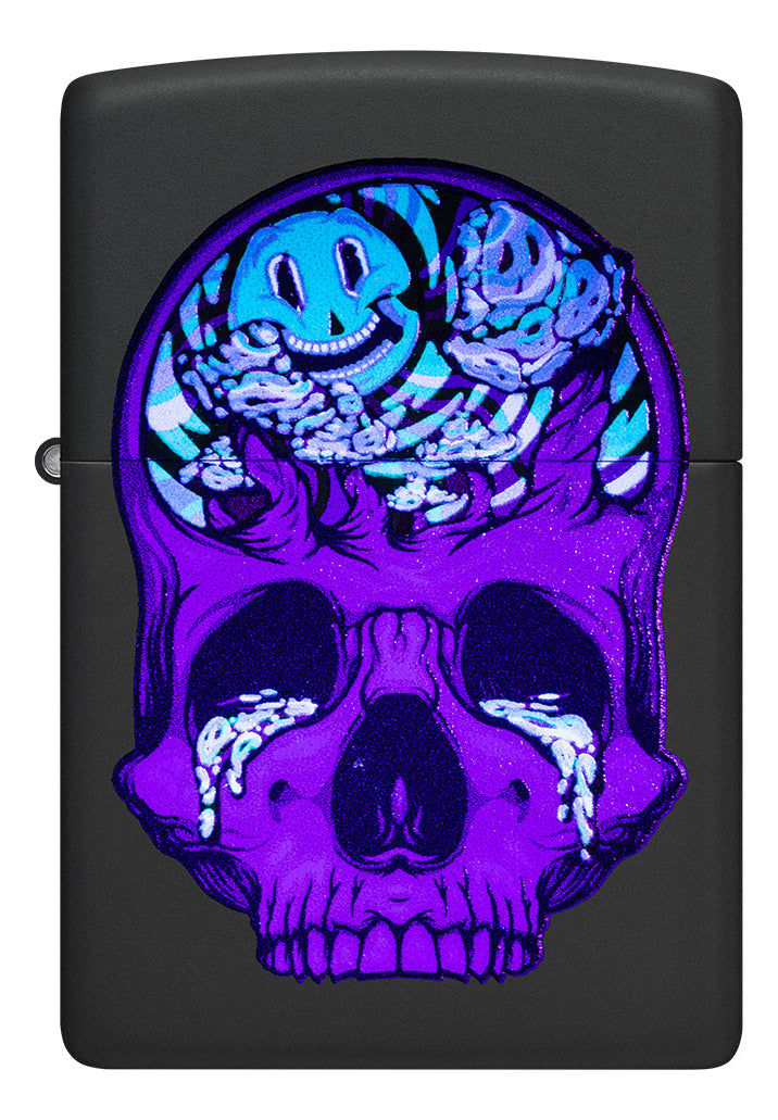Encendedor Zippo Negro Mate Calavera Cod 48737